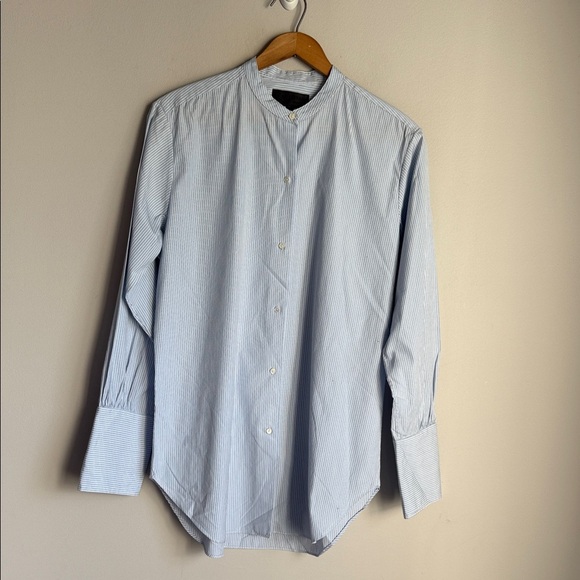 NILI LOTAN Stripe Cotton Button Down Shirt Small - Picture 2 of 13